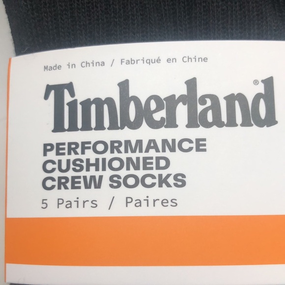 New Timberland Socks 5 Pair Package Mens Black Cushioned Crew Socks Shoe Sz 9-12 - Picture 6 of 11